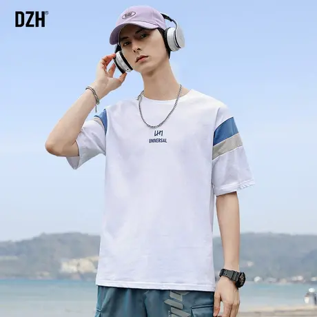 男生夏季冰丝短袖t恤男ins潮流百搭上衣宽松衣服2024年新款体恤衫商品大图