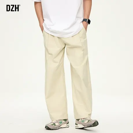 男士阔腿休闲裤男美式潮牌宽松男裤2023新款运动直筒宽松纯棉长裤商品大图
