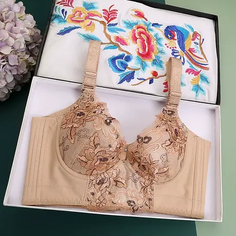 美容院调整型内衣聚拢收副乳文胸矫正外扩下垂高侧比六排扣小胸罩商品大图