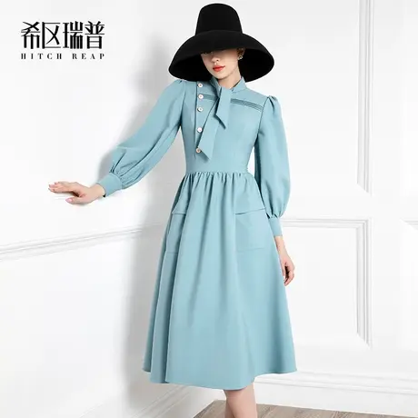 希区瑞普高端名媛气质连衣裙秋冬装2023年新款女法式复古修身长裙图片