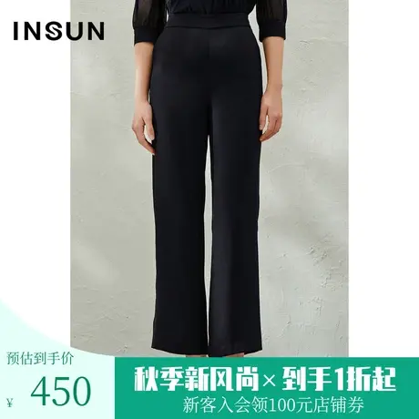 恩裳2023春款新品宽松飘逸直筒裤柔软干爽显瘦通勤休闲裤图片