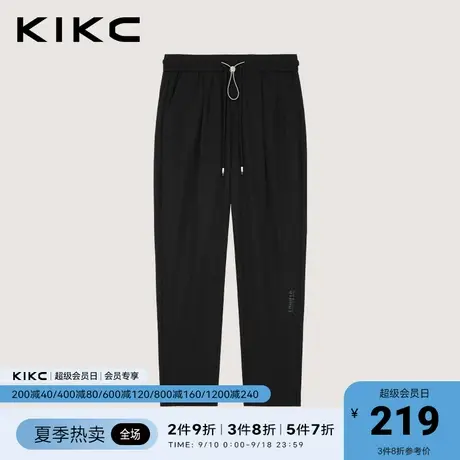 kikc休闲裤男2023春夏新款商场同款字母印花直筒针织弹力运动裤子商品大图