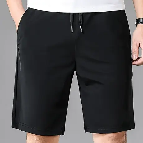 夏季爸爸中年男士短裤五分裤沙滩裤宽松直筒冰丝休闲薄款运动速干商品大图