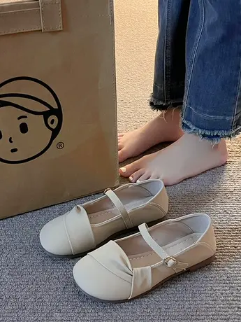 法式玛丽珍鞋女款单鞋夏2023新款小香风凉鞋平底鞋晚风温柔小皮鞋商品大图