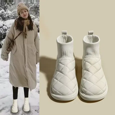 雪地靴女2023年新款时尚厚底冬季加绒加厚外穿防滑保暖东北大棉鞋图片