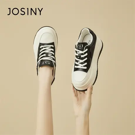 Josiny/卓诗尼松糕小白鞋女2024早春新款爆款增高运动休闲板鞋女商品大图
