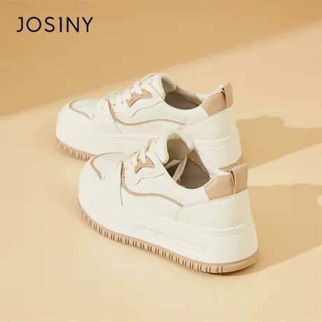 Josiny/卓诗尼休闲单鞋女鞋子2024年春季新款百搭平底板鞋小白鞋商品大图