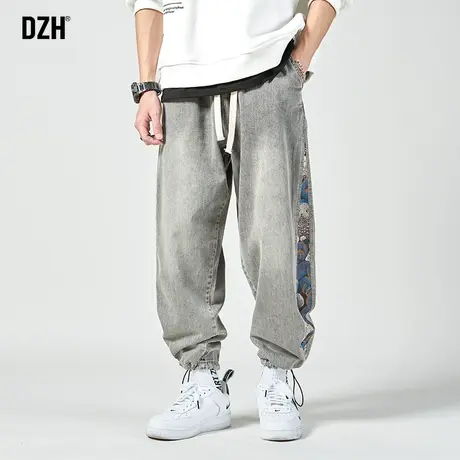男士纯棉牛仔裤男款宽松潮牌纯棉刺绣裤子2023新款束脚休闲裤百搭商品大图