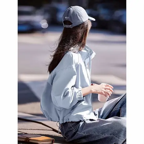 时尚气质外套2025年春秋季新款女运动休闲短款街头运动通勤上衣图片
