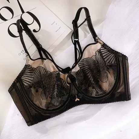 奥维丝丽内衣女超薄款大胸显小上托软钢圈调整型收副乳女士文胸商品大图