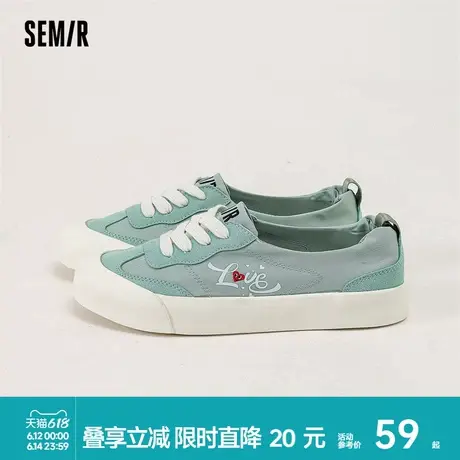 Semir女鞋帆布鞋女款2025新款春夏透气舒适潮流百搭一脚蹬休闲鞋商品大图