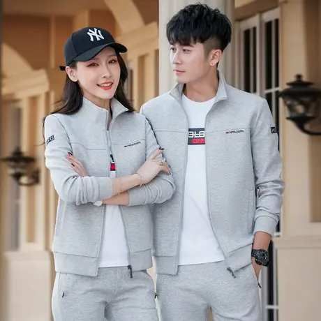 2025新款品牌运动服套装男女春秋季情侣装时尚休闲男装三件套纯棉图片