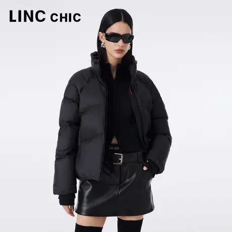 【赵小棠明星同款】LINCCHIC金羽杰2023秋冬新品短款面包羽绒服女商品大图