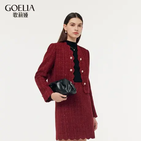 【柳哥严选】歌莉娅小香风外套女秋冬新款高级感花边小个子外套商品大图