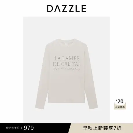 DAZZLE 地素奥莱T恤冬季米白色长袖T恤商品大图