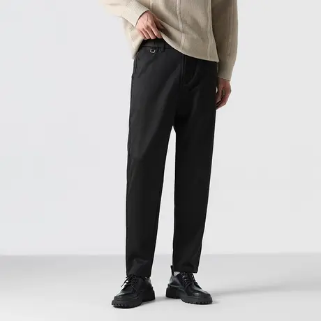 gxgjeans男装春纯色休闲裤显瘦遮肉舒适通勤锥形裤*商品大图
