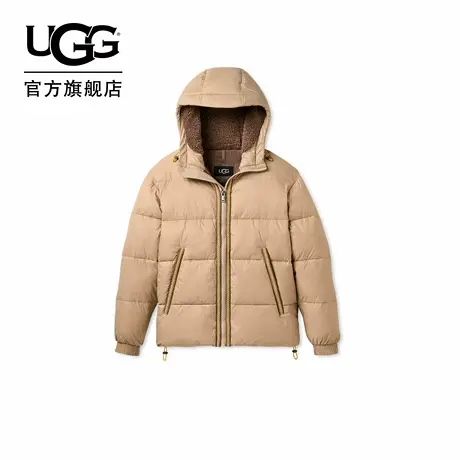 UGG秋季新款男士时尚舒适纯色保暖连帽拉链休闲夹克外套 1171452商品大图