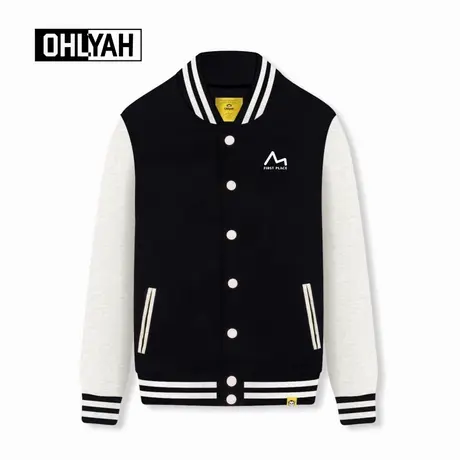 Ohlyah品牌秋冬新款时尚字母印花棒球服男女中性风休闲纯棉外套潮商品大图
