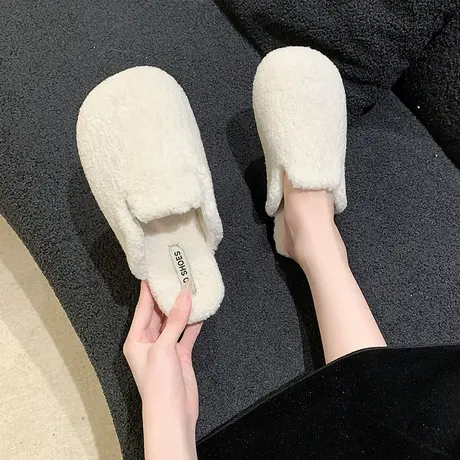 毛毛拖鞋女外穿2023新款百搭秋冬季居家居棉拖鞋子平底包头半拖鞋商品大图