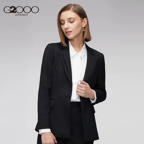 【直播秒杀】G2000女装22新款一粒扣商务黑西装显瘦气质气场职场商品大图