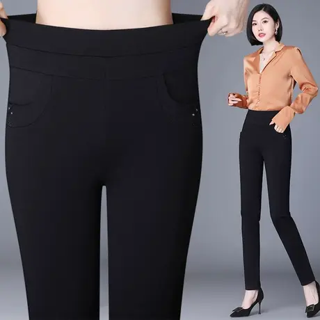 打底裤女外穿春秋紧身弹力显瘦小脚铅笔裤秋季裤子大码中年妈妈裤图片