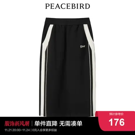 太平鸟2022年冬季新款拼色针织长裙A5GFC4E51图片
