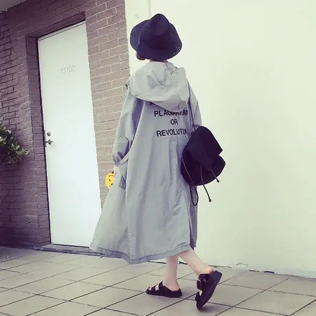 防晒衣女夏季韩版学生2021新款宽松中长款防晒服外套bf薄商品大图