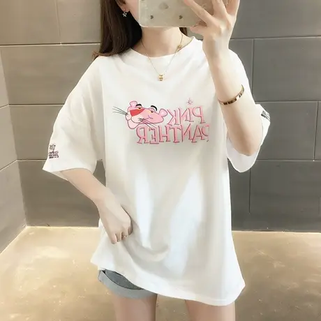 女装2024年新款春季春装纯棉短袖T恤宽松上衣服设计感打底衫爆款商品大图