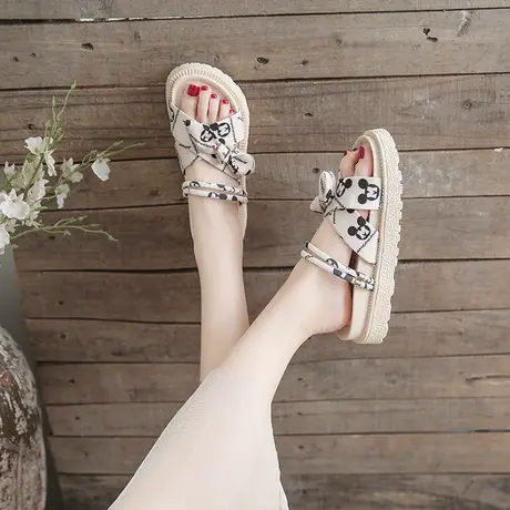 网红凉拖鞋女仙女风夏外穿ins潮2024新款时尚百搭防滑厚底沙滩鞋商品大图