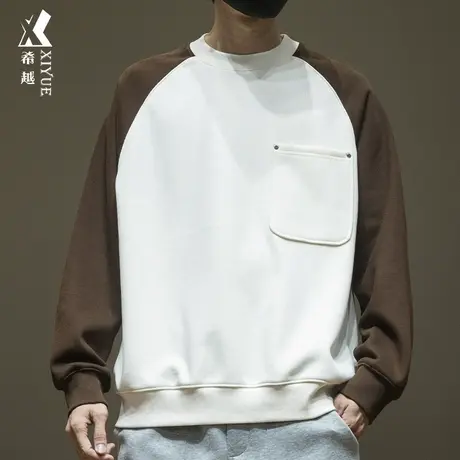 380g重磅加绒卫衣男2023冬季保暖加厚男士宽松大码奥粒绒打底上衣商品大图