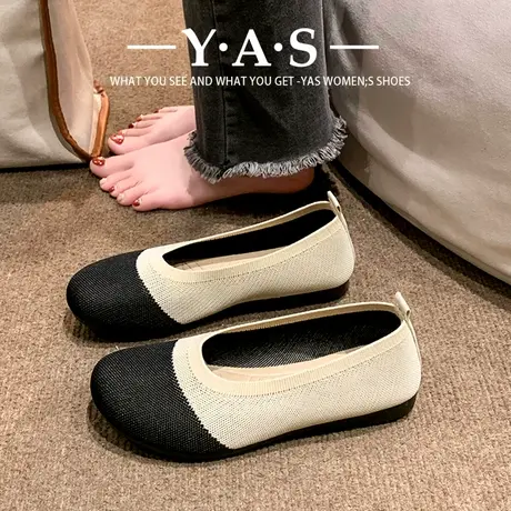 老北京布鞋女透气网面浅口妈妈鞋一脚蹬圆头懒人鞋平底百搭女单鞋商品大图