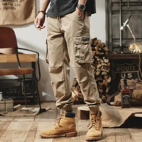 宽松耐磨潮流男装时尚百搭大码男潮流复古工装裤男秋冬裤子休闲男商品大图
