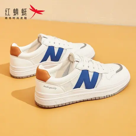 红蜻蜓平底小白鞋女2023夏季新款百搭网面透气薄款女鞋休闲板鞋女商品大图