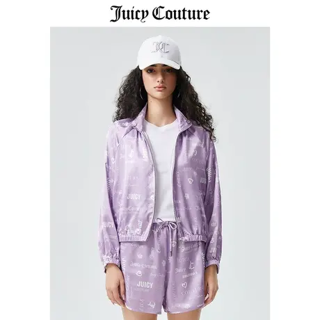 Juicy Couture橘滋外套女2023春季新款时尚立领长袖印花梭织夹克商品大图