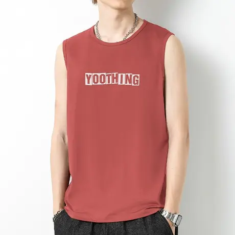 莫代尔冰丝背心男夏季薄款速干凉感运动篮球坎肩跨栏宽肩无袖t恤商品大图