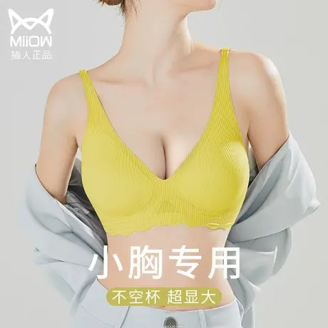 猫人内衣女小胸聚拢显大加厚防下垂收副乳无痕文胸无钢圈胸罩美背图片