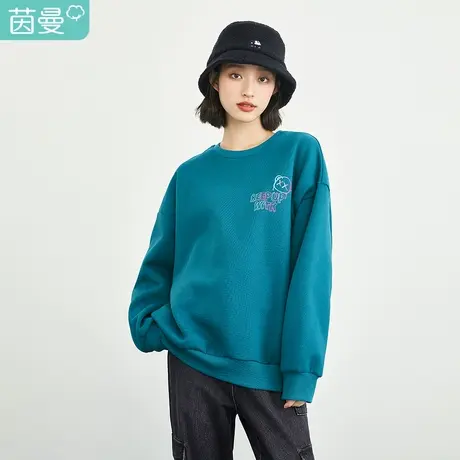 【清仓低至79元起】茵曼套头休闲卫衣女春秋冬新款韩版宽松上衣图片