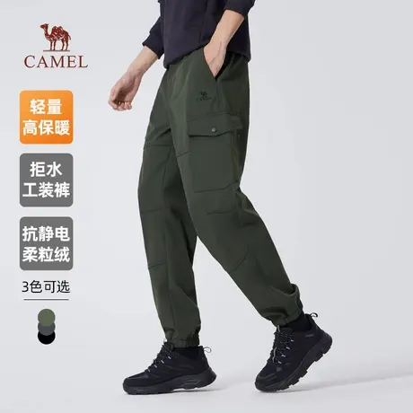 王俊凯同款骆驼工装裤男女士2025新款秋冬季加绒保暖防泼水徒步裤商品大图