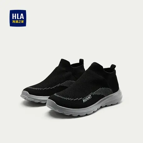 HLA/海澜之家网面运动休闲鞋25新舒适透气套口便捷轻盈耐穿鞋子男商品大图