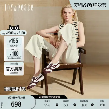 真美诗官方奥莱2025春季新款舒适圆头老钱风薄底德训鞋女25252AM5图片