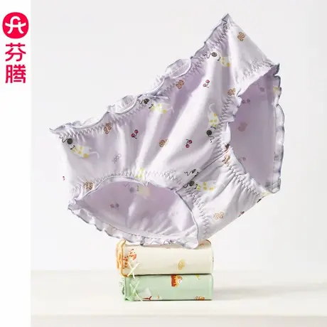 芬腾内裤女士纯棉抗菌中腰大码透气无痕2024新款少女生三角短裤头商品大图