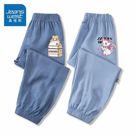 真维斯童装女童裤子夏季薄款洋气牛仔裤大儿童束脚防蚊裤女孩夏装图片