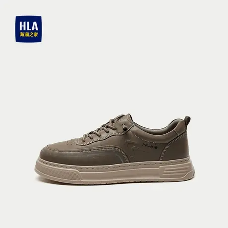 HLA/海澜之家运动细腻休闲鞋2025新圆头发泡厚底休闲舒适工装鞋男商品大图