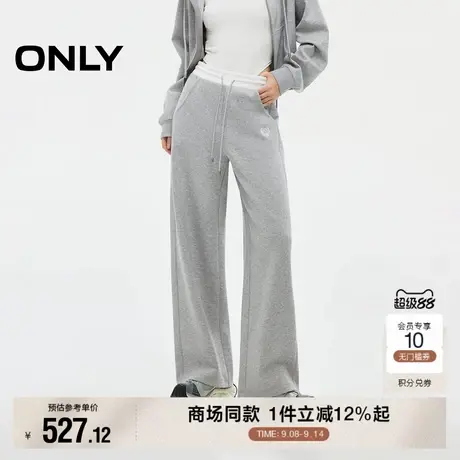 ONLY2025秋季新款撞色腰头设计精致刺绣装饰直筒裤长裤休闲裤女商品大图
