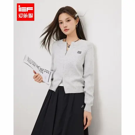 IEF/爱依服2025春季新款韩版简约纯色文艺知性休闲百搭毛织外套商品大图