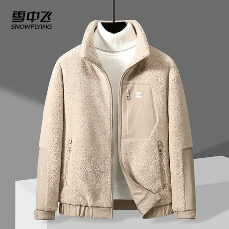 雪中飞颗粒绒羽绒服男士短款冬季防风舒适保暖免烫时尚加绒外套男商品大图