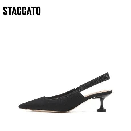 思加图新款星空鞋仙女风尖头婚鞋中跟单鞋女凉鞋EDK19CH2商品大图