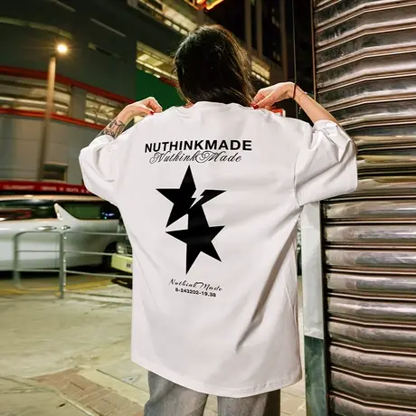 Nuthink加肥加大国潮小众设计星星短袖T恤男潮流大码半截袖夏季潮商品大图