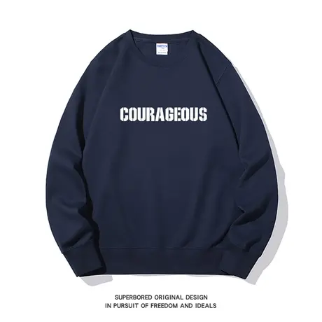 美式复古潮流简约字母印花卫衣男秋冬潮牌宽松休闲圆领套头上衣服商品大图