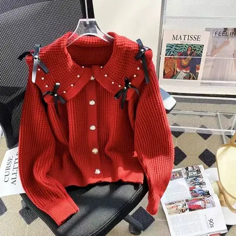 短款女士小香风毛衣外套女开衫秋季2023年新款爆款洋气针织衫外穿图片